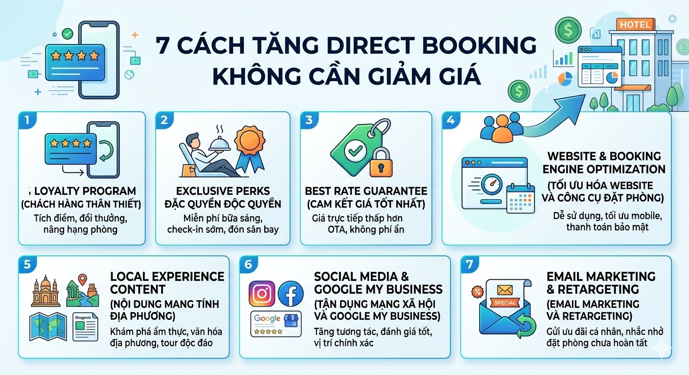 7 cách tăng direct booking không cần giảm giá