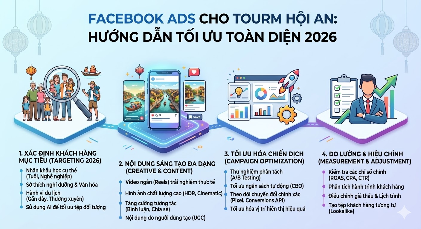 Facebook ads cho tour Hội An: Hướng dẫn tối ưu toàn diện 2026